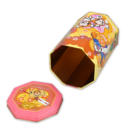 octagonal tin box for candy